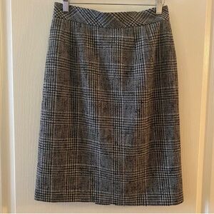 VINTAGE Wool-Blend Pencil Skirt w/ Back Slit